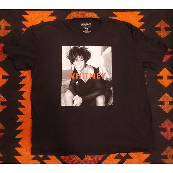 NWOT Whitney Houston Plus Size Black Heavy Weight Cotton T-Shirt. Size XXL - Picture 1 of 10